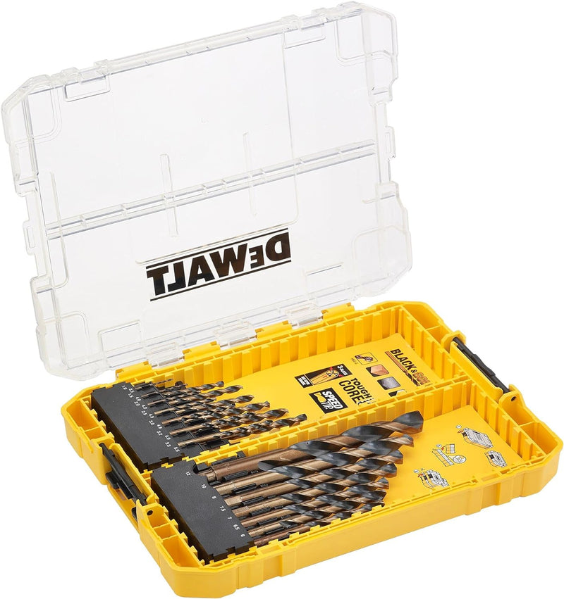 DEWALT HSS-G Metallbohrer-Set DT70755 (21-teilig, mit Kernverstärkung + optimierter Spiralnut, in kl