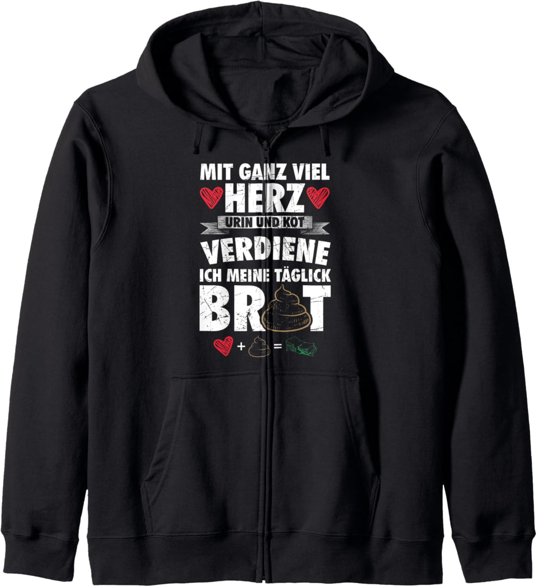 Altenpflegerin Mit Ganz Viel Herz Urin Und Kot Kapuzenjacke