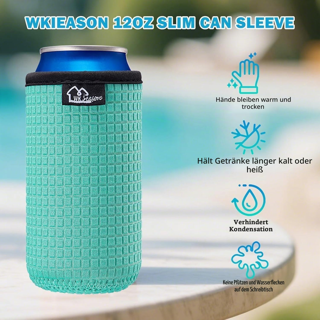 WK IEASON 12oz Slim Can Sleeves Insulators Neoprene Slim Can Covers 12OZ Beer Bottle Sleeves Coolers