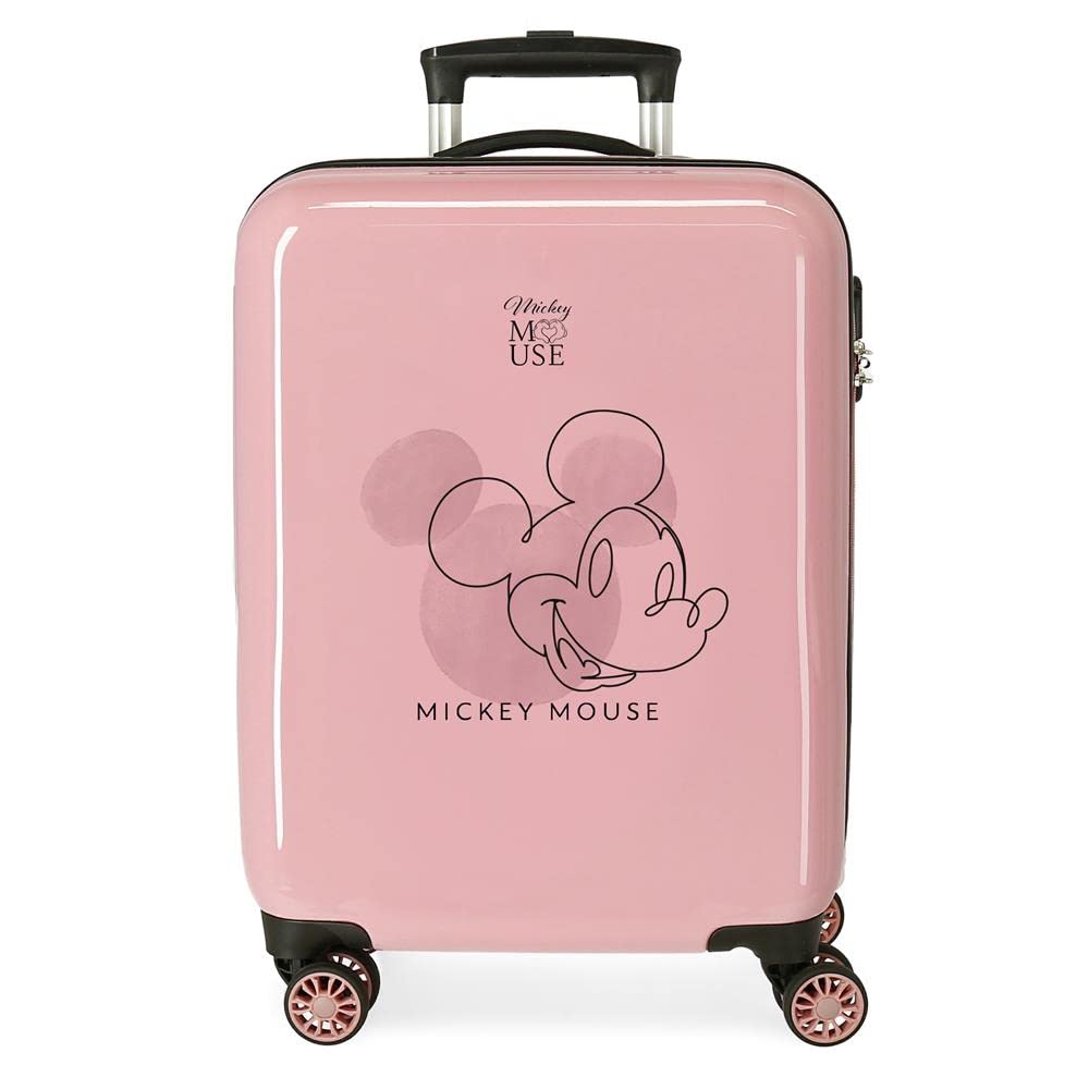 Disney Mickey Outline Kabinentrolley Pink 38x55x20cm starres ABS Seitenkombinationsschloss 34L 2kg 4