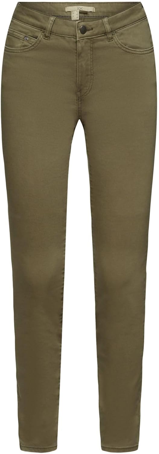 edc by Esprit Stretch-Pants mit Organic Cotton 34 Dunkles Khaki, 34 Dunkles Khaki