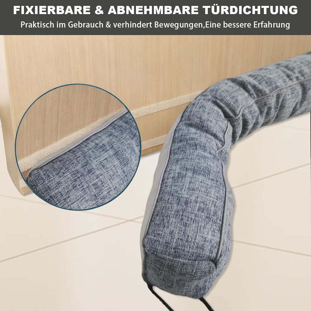 Zugluftstopper für Türen, Tür Zugluftstopper mit Granulatfüllung, Winddichter Türstopper aus Polyest