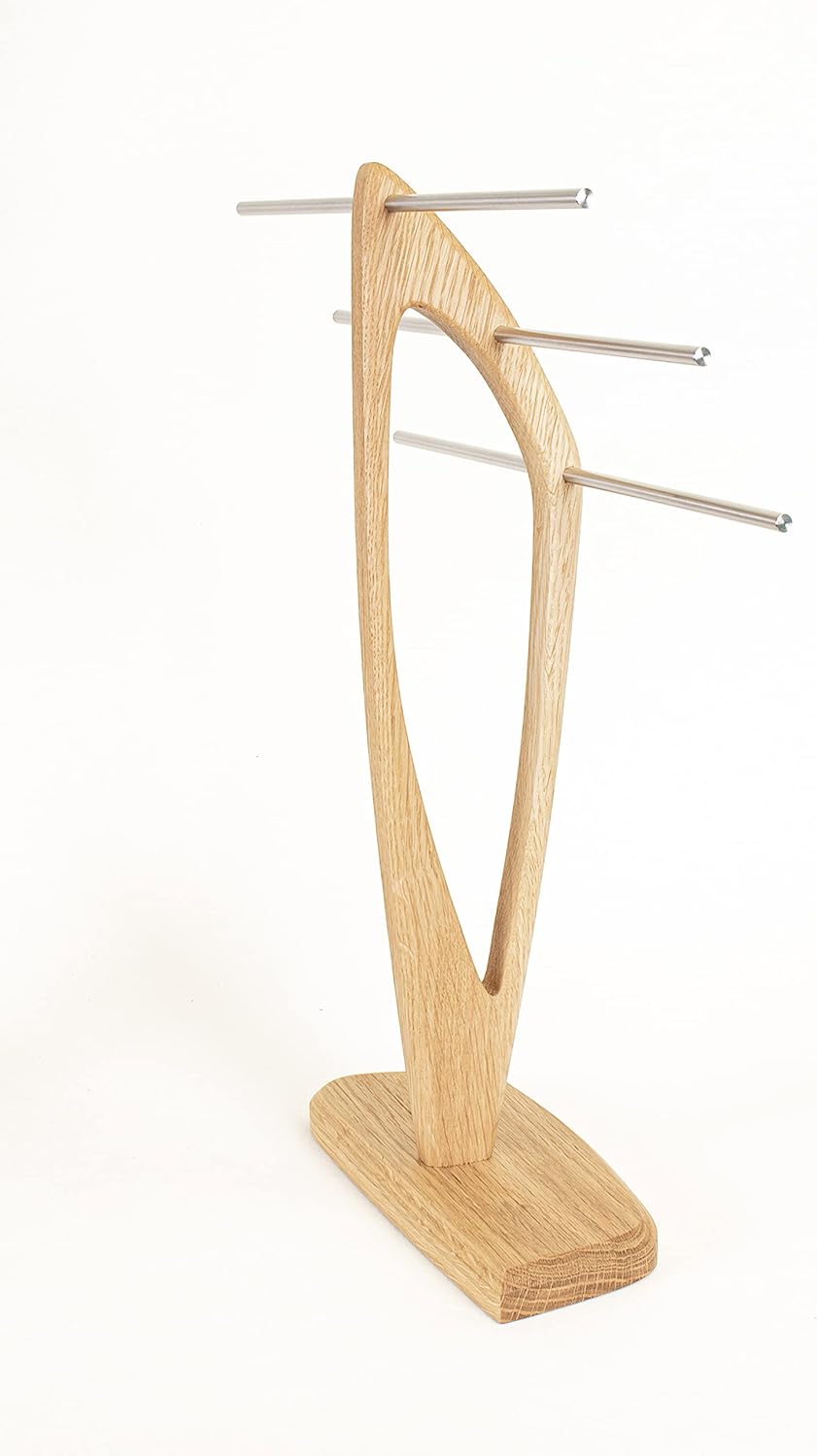 Wood and Steel Design Schmuckbaum – Schmuckhalter für Ketten, Ohrringe, und Armbänder. Eichenholz ma