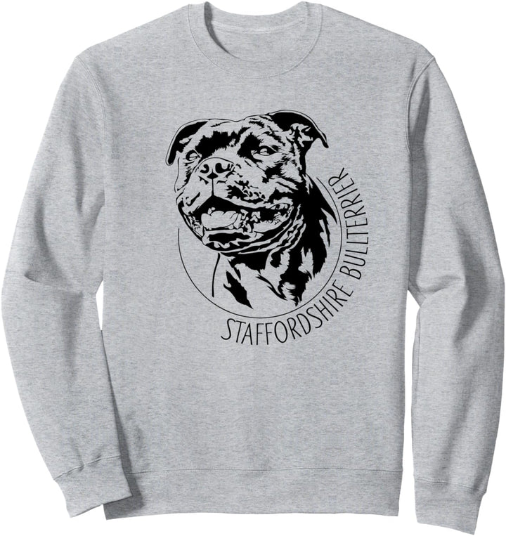 Staffordshire Bullterrier Hund Hunde Portrait Hundeportrait Sweatshirt