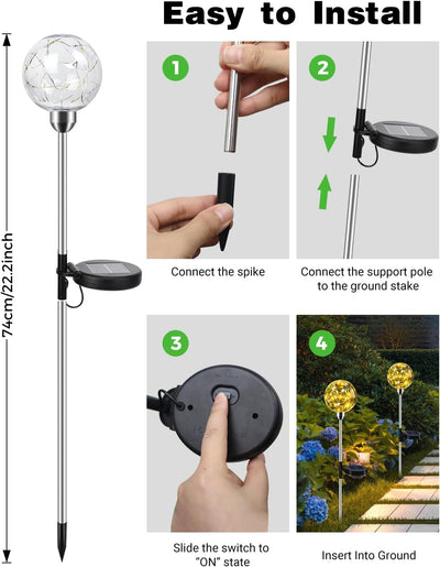 nipify Solarlampen für Aussen Garten, 4 Stück Gartenleuchten Solar, Solar Deko für Aussen Garten, Au