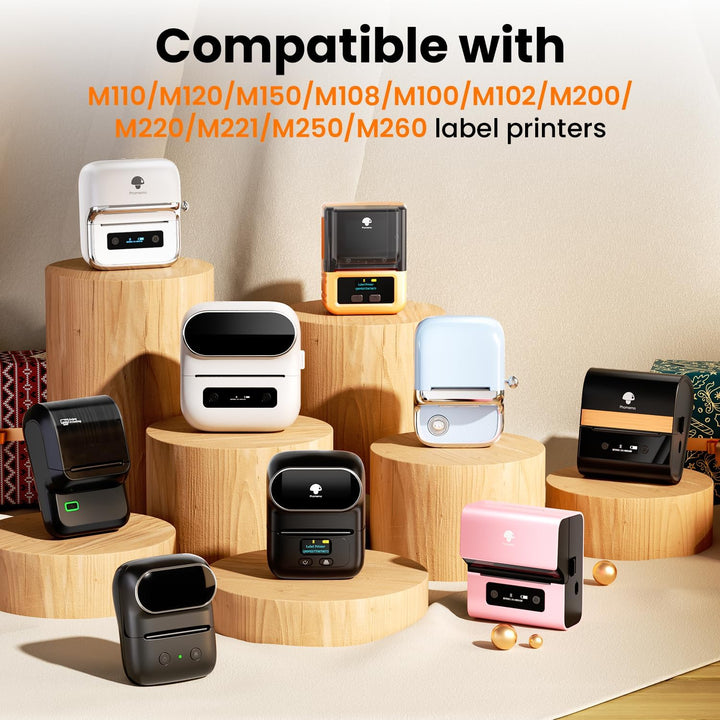 Phomemo 6 Rollen M110 Etikett, 6 Rollen M110/M110S/M120/M200/M220/M221 Thermopapier – 1,57" x 1,18"