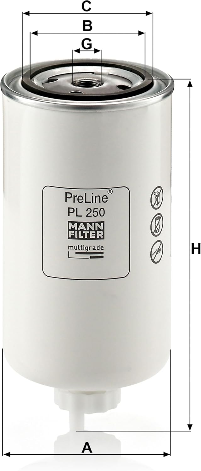 MANN-FILTER PL 250 Kraftstofffilter – Für Nutzfahrzeug