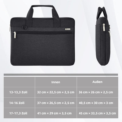 Voova Laptoptasche 360°Schutz 13 14 15,6 16 17 17,3 Zoll, Wasserdicht Stossfest Umhängetasche, mit S