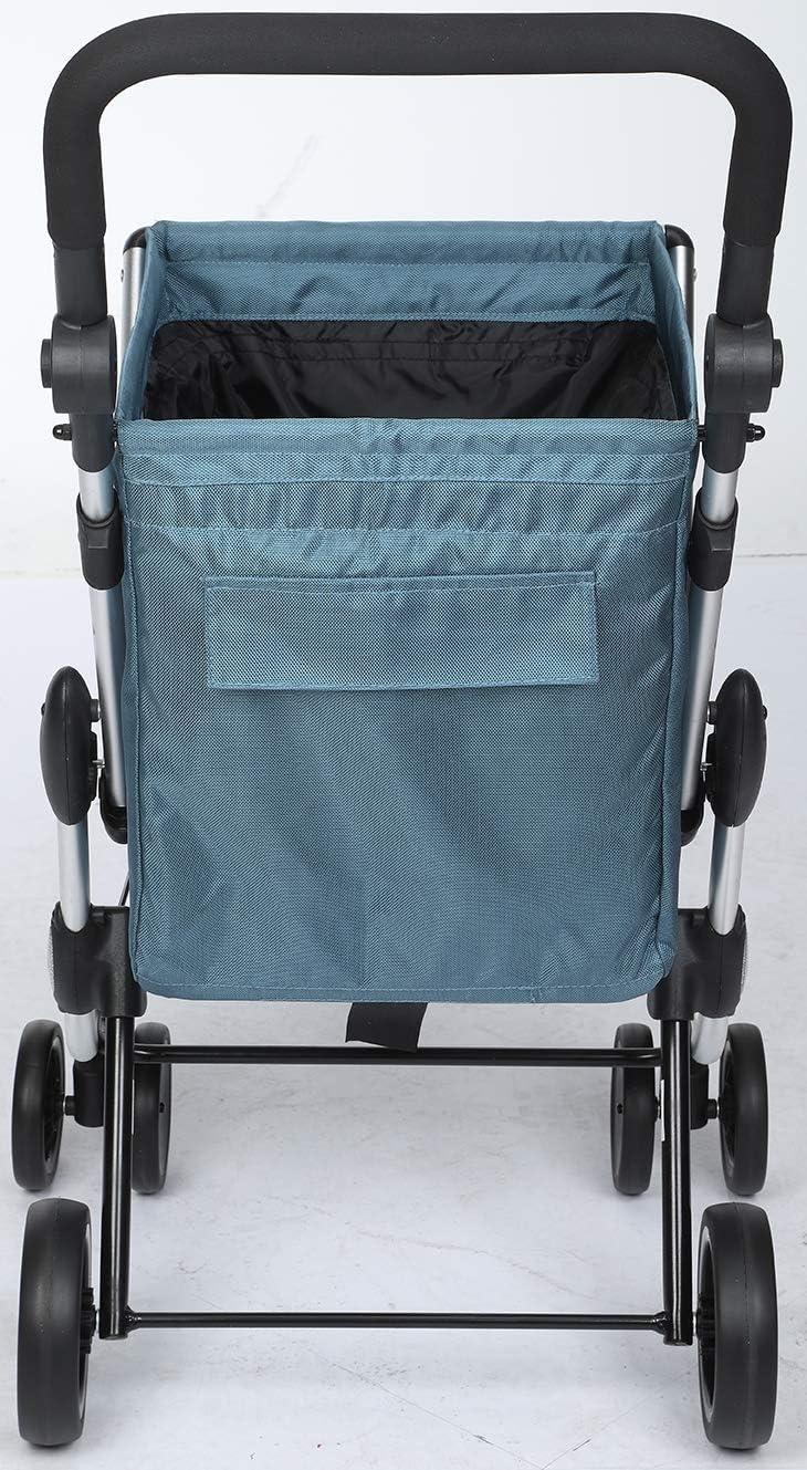Playmarket We Go Basic Einkaufswagen, zusammenklappbar, 4 Rollen, Koffer Blau (Navy)