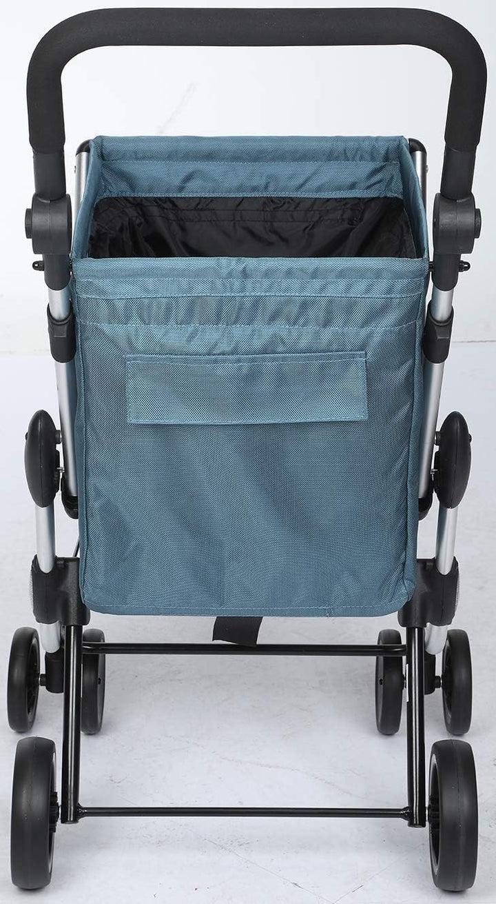 Playmarket We Go Basic Einkaufswagen, zusammenklappbar, 4 Rollen, Koffer Blau (Navy)