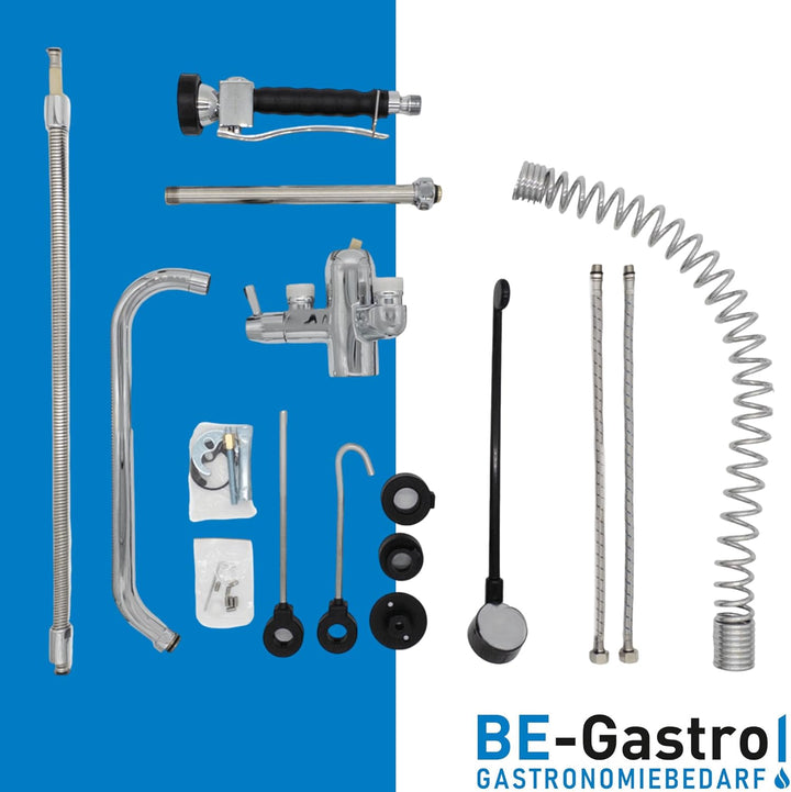 BE-GASTRO® I Profi Gastro Geschirrbrause „Premium“ inkl. Wasserhahn, Mischbatterie & ergonomischem L