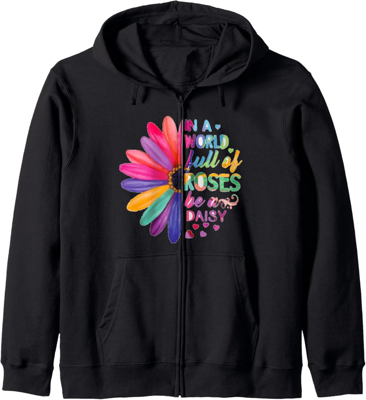 Schöne Blumen, viel Farbe, Rosen, Gänseblümchen Kapuzenjacke