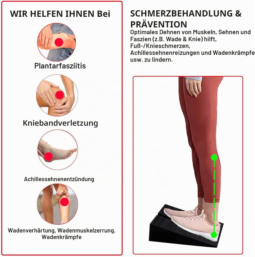 Wadendehner & Schrägbrett 2er Set, Mobilitätskeil, Fersenkeil als Squat Wedge für tiefere Kniebeugen