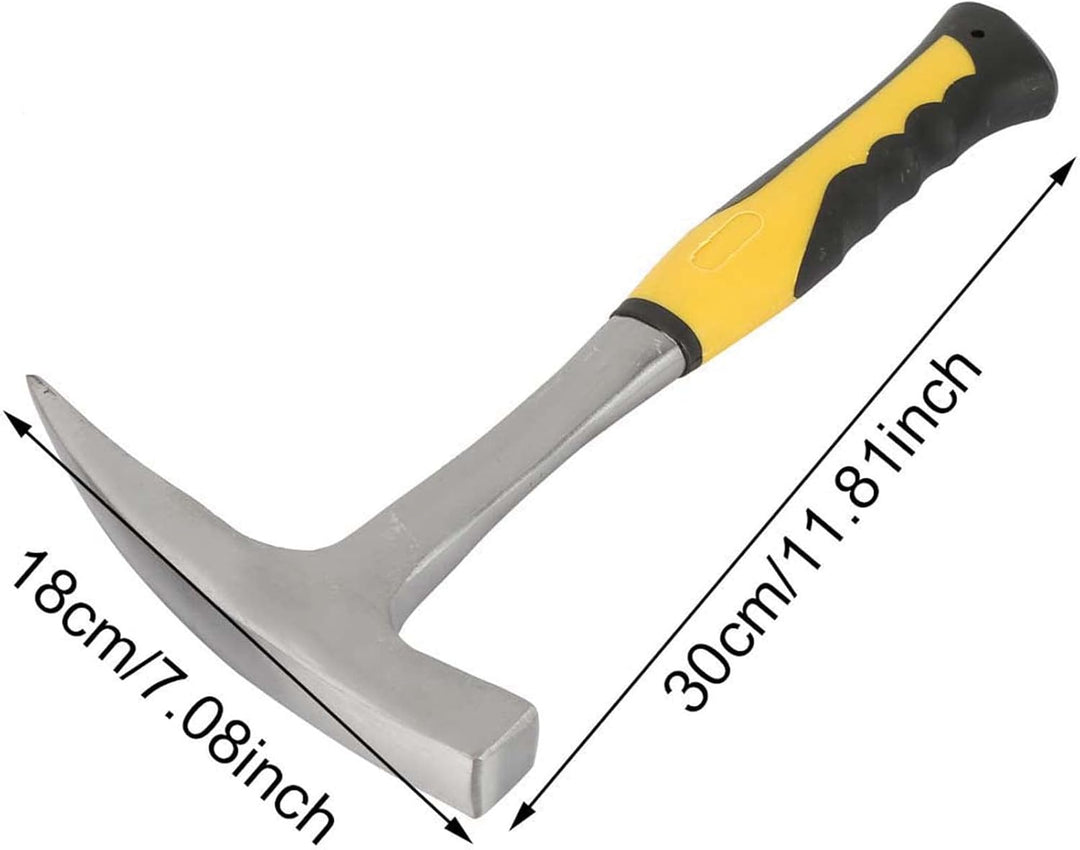 Geologischer Hammer mit Entenschnabel, hochwertiger Kohlenstoffstahl, ergonomischer Gummigriff, Präz