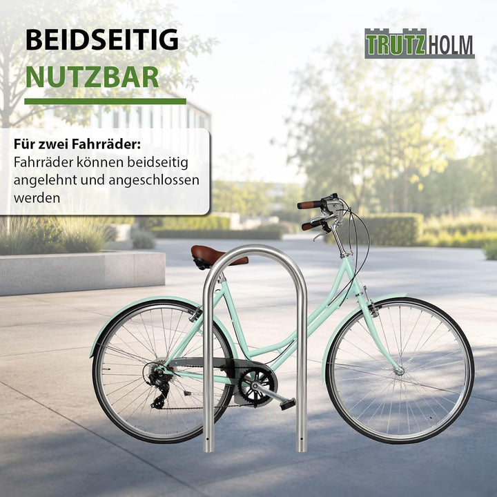 TRUTZHOLM Fahrradanlehnbügel Edelstahl 115x58 cm HxB Ø 60mm Fahrradständer Anlehnbügel Anlehnständer