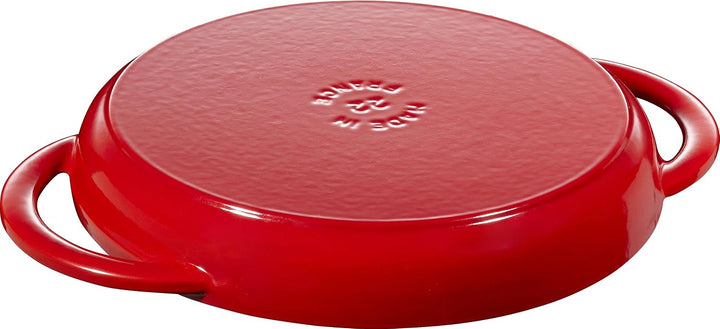 STAUB rund 22 cm Grillpfanne, Gusseisen, kirschrot 18 x 9.5 x 2.317 cm Kirschrot, 18 x 9.5 x 2.317 c
