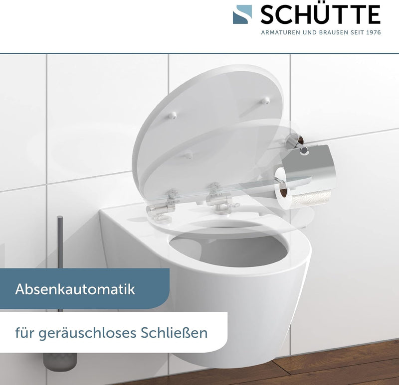 SCHÜTTE 80536 HG MDF-Holzkern High Gloss WC-Sitz BLUE WOOD mit Absenkautomatik, Motiv, Blue Wood