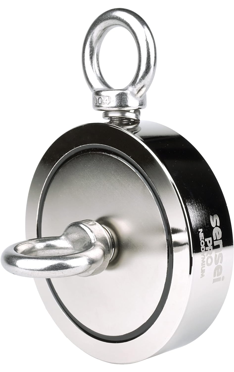SENSEI Set 500 kg, Doppelseitiger N52 Neodym-Magnet mit 2 Ösen, Ø11,6 x H3 cm, Segelseil 25 m, Schut