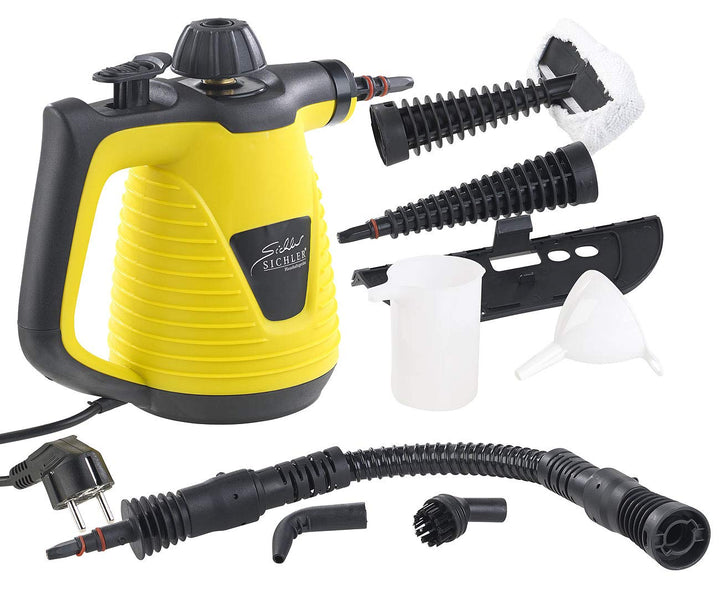 Sichler Haushaltsgeräte Handdampfreiniger: Tragbarer Dampfreiniger mit grossem Zubehör-Pack, 1.000 W