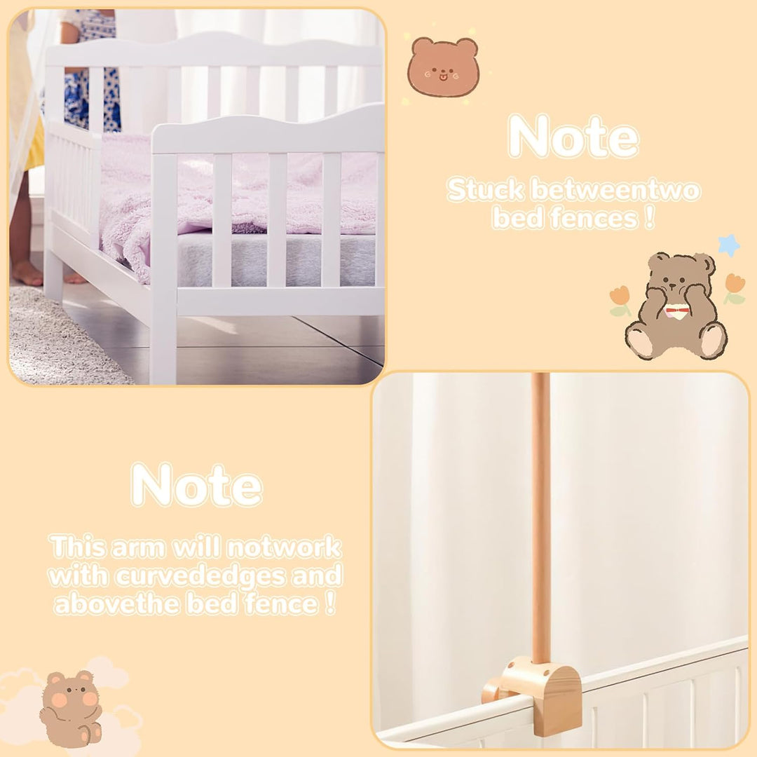 Mobile Halterung für Babybett，Kinderzimmer-Dekoration Baby Mobile Ständer aus Holz,für Aufhängung Wi