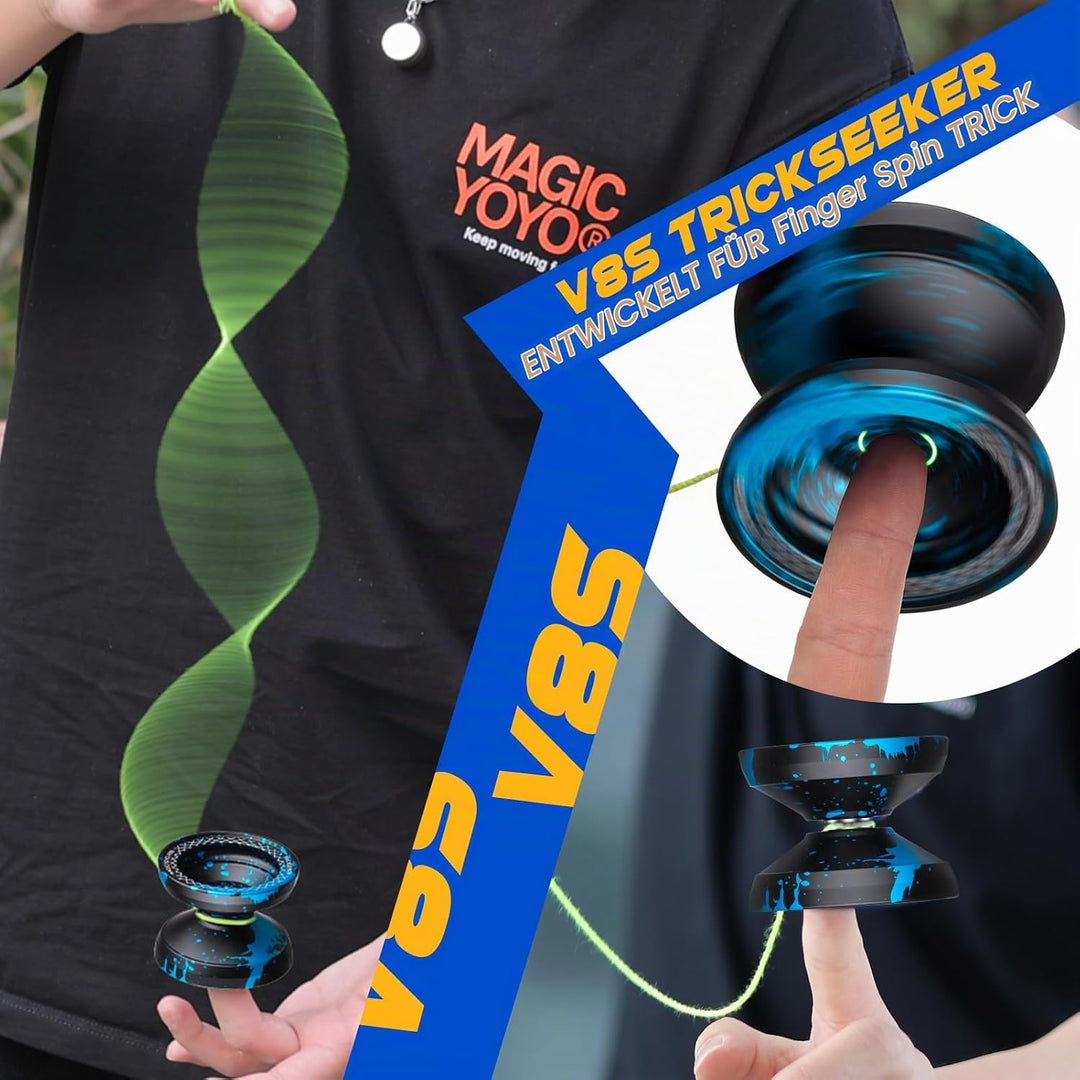 MAGICYOYO JoJo V8S Profi Finger Spin Yoyo für Anfänger &amp; Fortgeschrittene, Responsive JoJo für Kinde