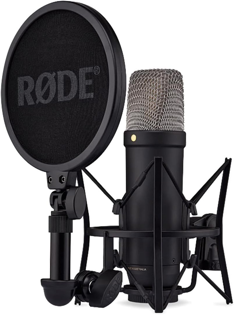 Rode NT1 5th Generation XLR USB Studio-Mikrofon Schwarz + keepdrum MS138 WH Mikrofonarm