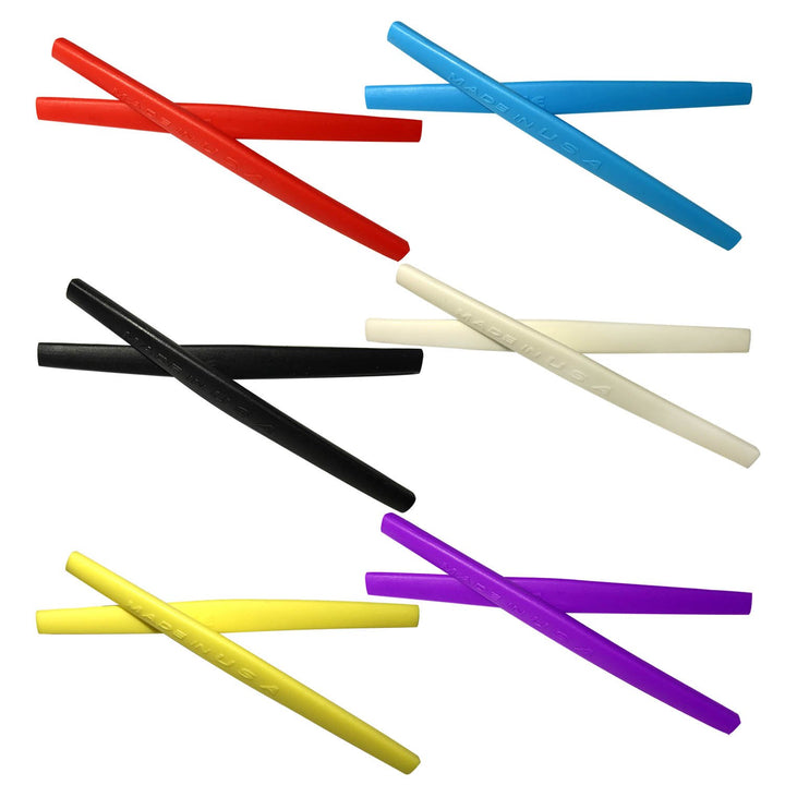 HKUCO Replacement Silicone Leg Set For Oakley Square Wire 2.0 Ear socks Rubber Kit Red/Blue/Black/Ye