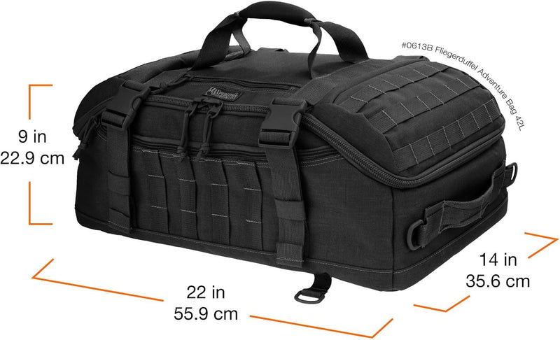 Maxpedition Reisetasche Fliegerduffel Adventure, 37 l 61 in Schwarz, 61 in Schwarz