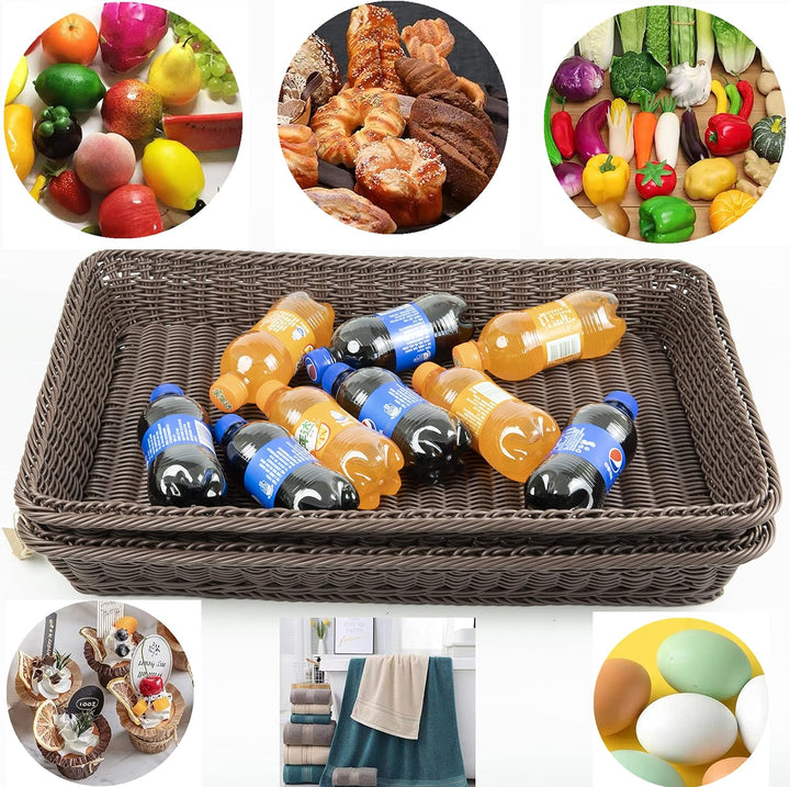 2 Packungen 15,7 Zoll Brotkörbe zum Servieren,Rechteckige Körbe zur Aufbewahrung,Weidenkörbe (Gross