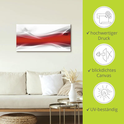 ARTland Leinwandbilder Wandbild Bild auf Leinwand 100x50 cm Abstrakte Bilder Gegenstandslos T9IM Rot