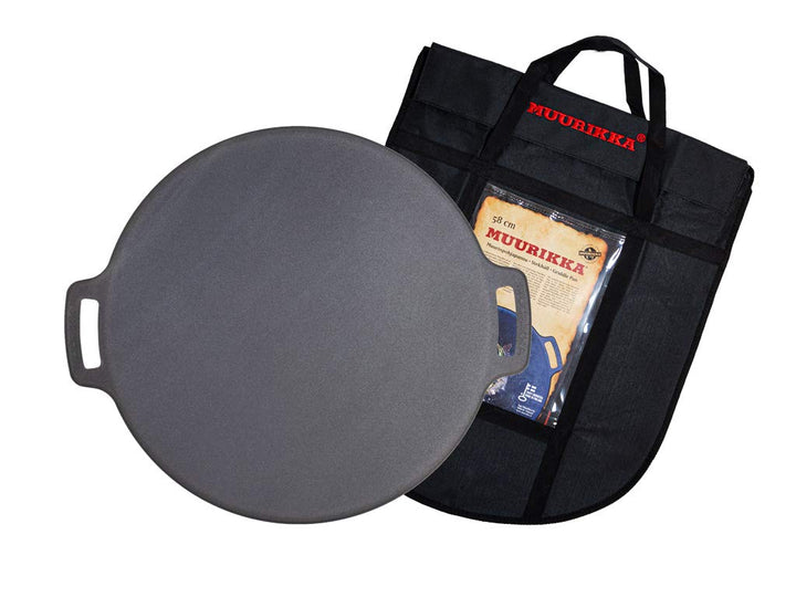 MUURIKKA Grillpfanne 58cm inkl. Schutztasche, Outdoor Pfanne, Feuerpfanne aus robuster Walzstahl für