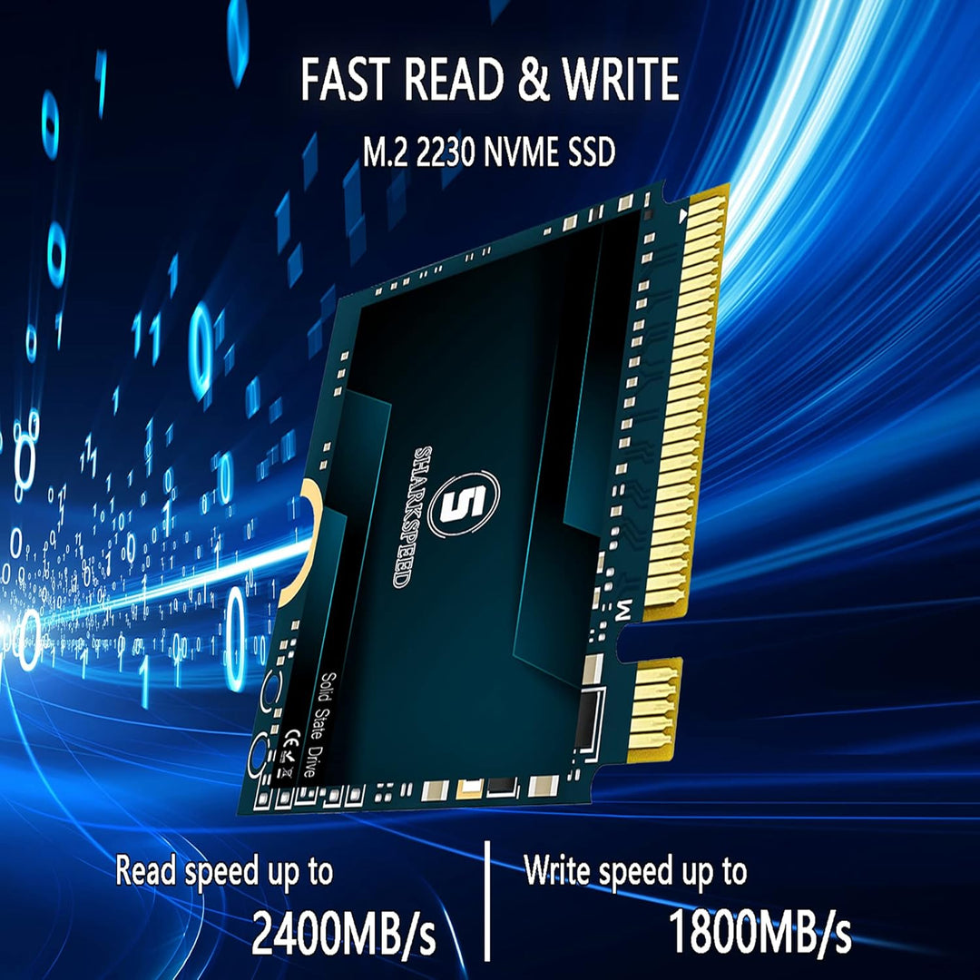 SHARKSPEED M.2 2230 SSD 256GB NVMe PCIe Gen 4.0x4 30mm, SSD Festplatte Intern Solid State Drive für