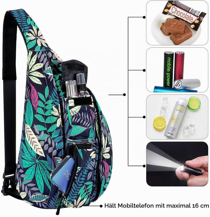 HAWEE Reise Brusttasche Sling Umhangetasche Rucksack Crossbody Schultertasche Daypack Casual für Män