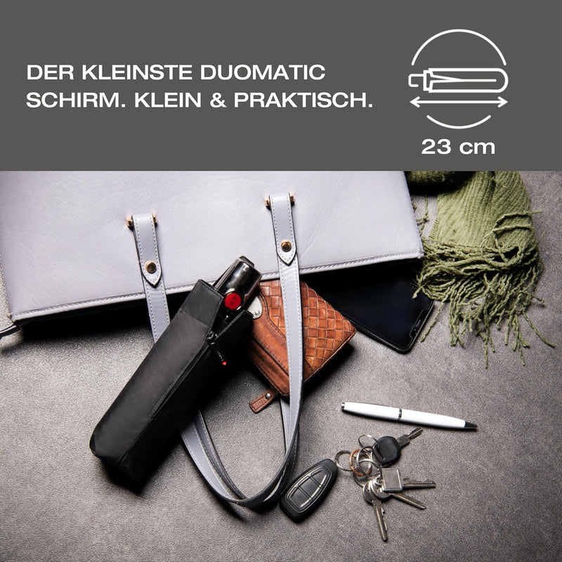 Knirps Taschenschirm T Duomatic „Black Edition“ – Faltbar – Sturmfest – Auf-Zu-Automatik – Windproof