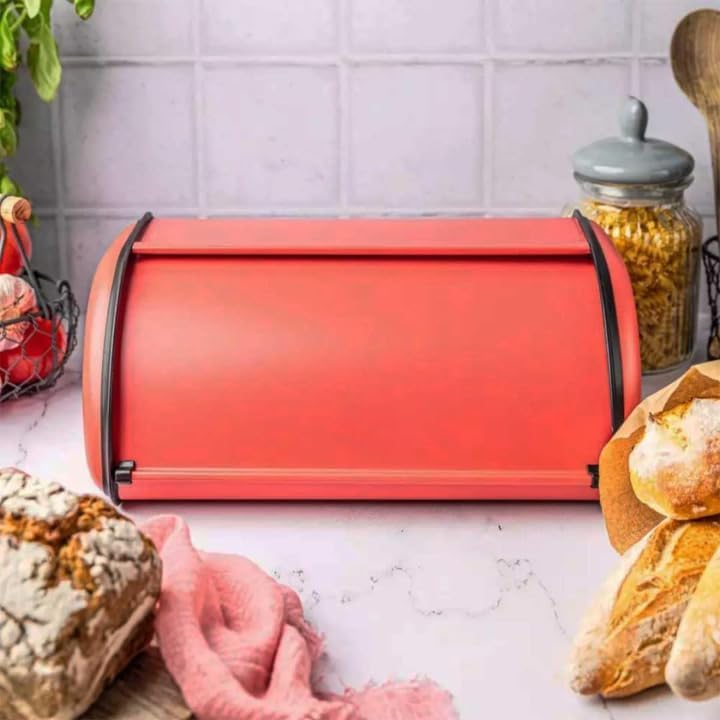 Brotkasten aus Stahl (Rot, Grösse 44cm x27cm x18,5cm) Rot Grösse 44cm x27cm x18,5cm, Rot Grösse 44cm