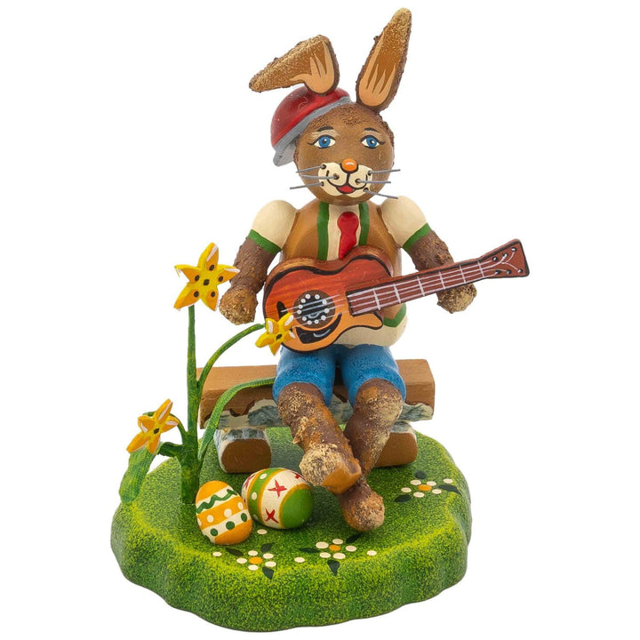 Hubrig Hasenmusikant Hase mit Gitarre, Höhe etwa 9 cm
