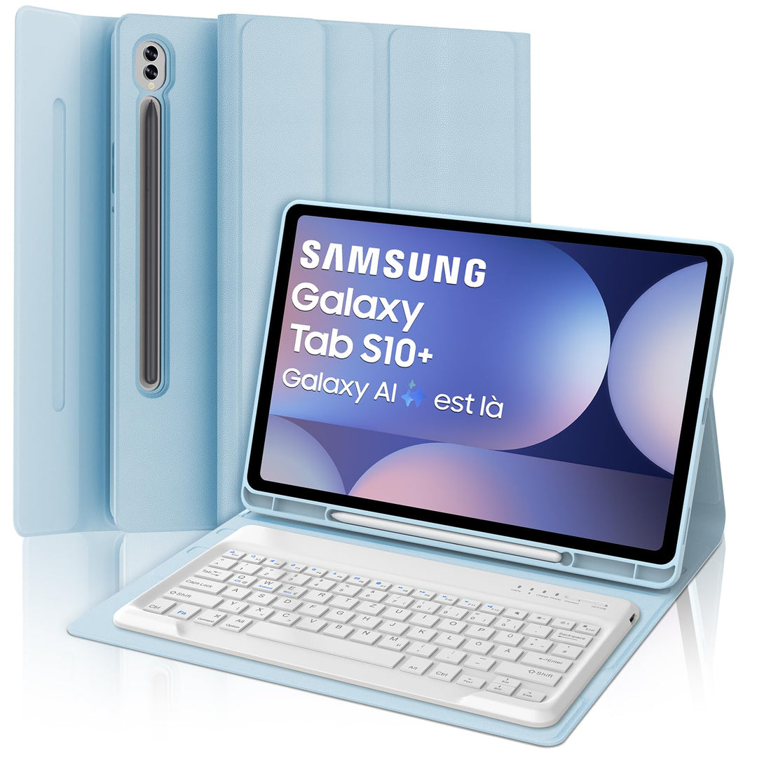 SENGBIRCH Tastatur Hülle für Samsung Galaxy Tab S10 Ultra 14,6 Zoll 2024 - Deutsche QWERTZ Tastatur,