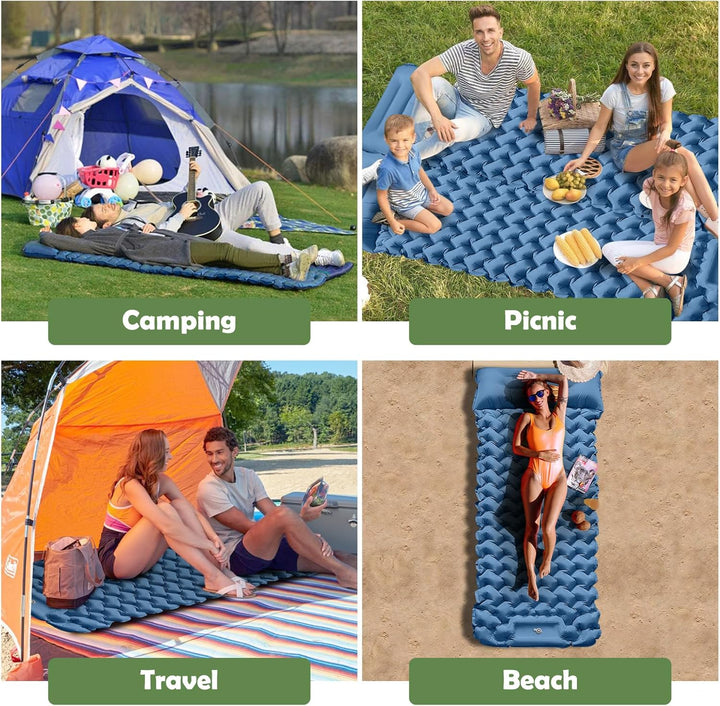 Isomatte Selbstaufblasend, 12CM Verdicktes Tragbar Camping Matratze Wasserdicht Kleines Packmass mit