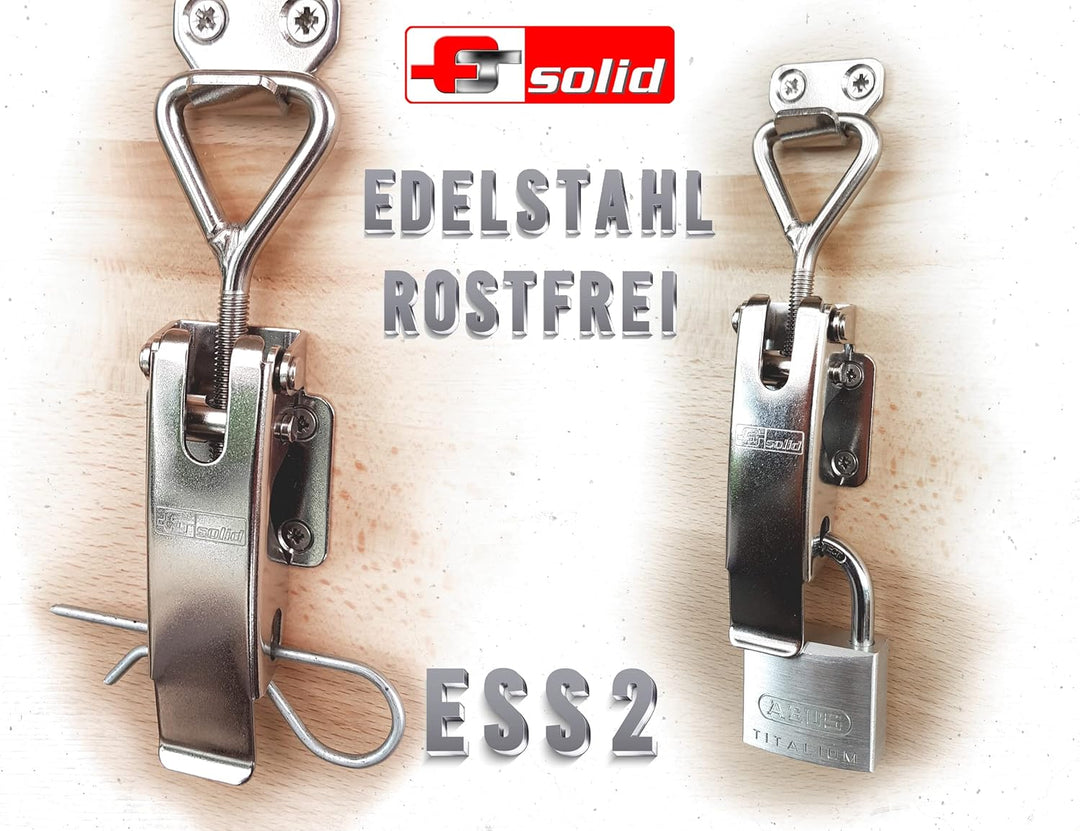 FTsolid [2er Set] einstellbarer Spannverschluss aus Edelstahl ESS2 Kistenverschluss rostfrei verstel