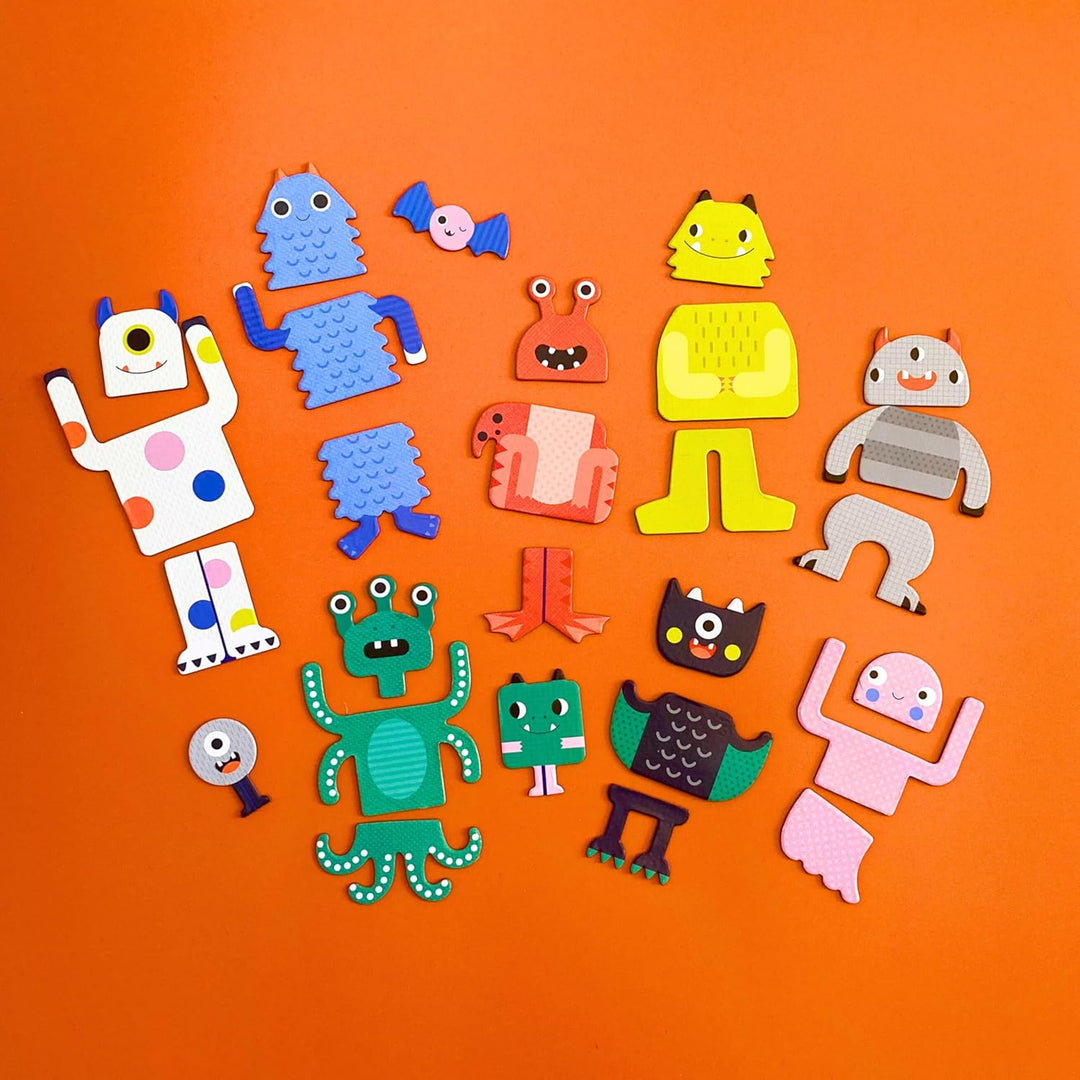 Petit Collage PTC613 5055923790106 Monsters, 25 Stück, Magnetisches Spielset Mix + Match Monster