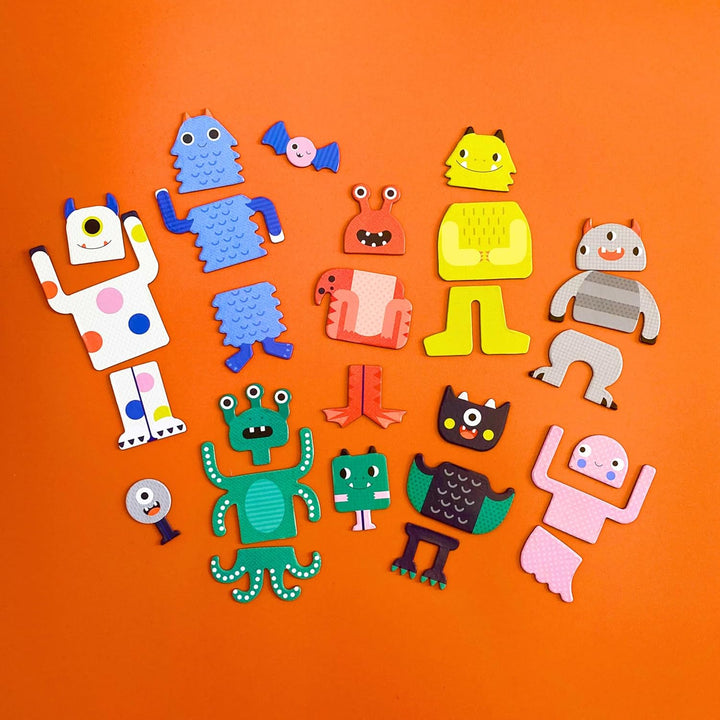 Petit Collage PTC613 5055923790106 Monsters, 25 Stück, Magnetisches Spielset Mix + Match Monster