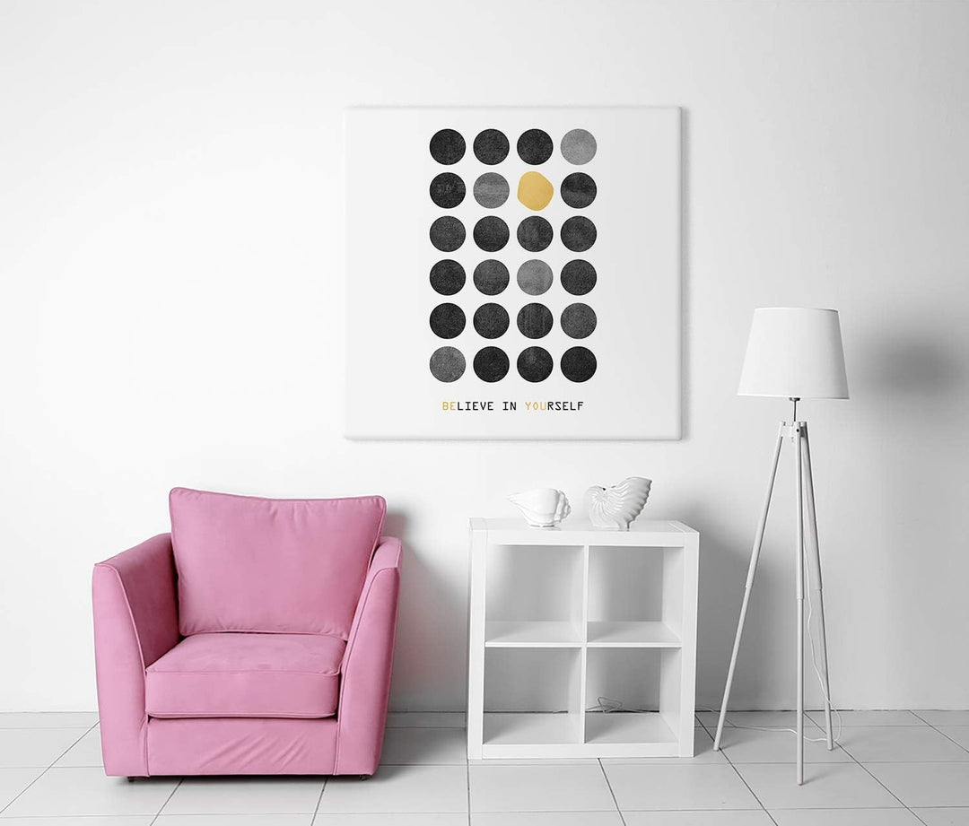 PICANOVA – Be You 80x80cm – Premium Leinwanddruck – Kunstdruck Auf 2cm Holz-Keilrahmen Für Schlaf- U