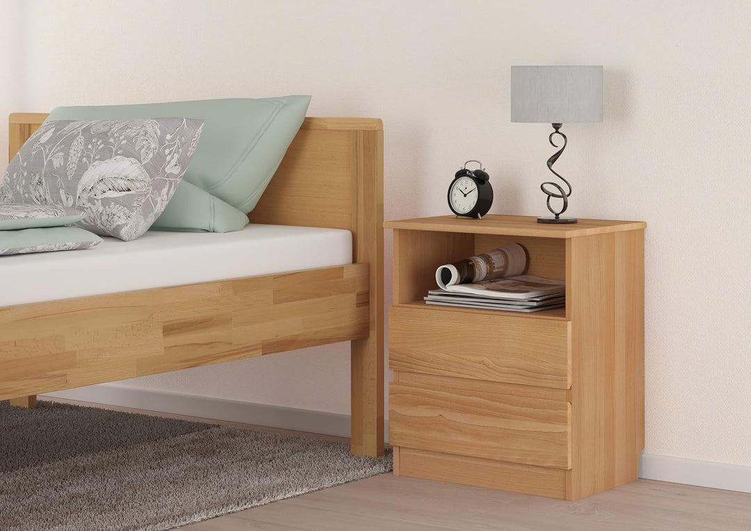 Erst-Holz Nachttisch Schubladenkommode mit Zwei Auszügen Buche 90.20-K45