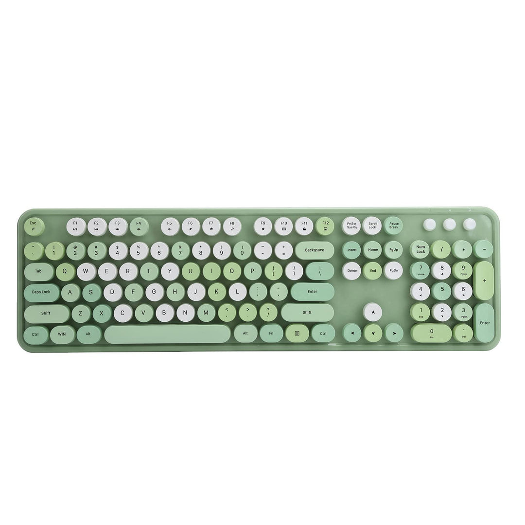 Tbest Kabellose Tastatur Und Maus-Set - 2,4 Ghz, 104-Tasten, Für Büro-Desktop - Grüne Mischfarbe, gr