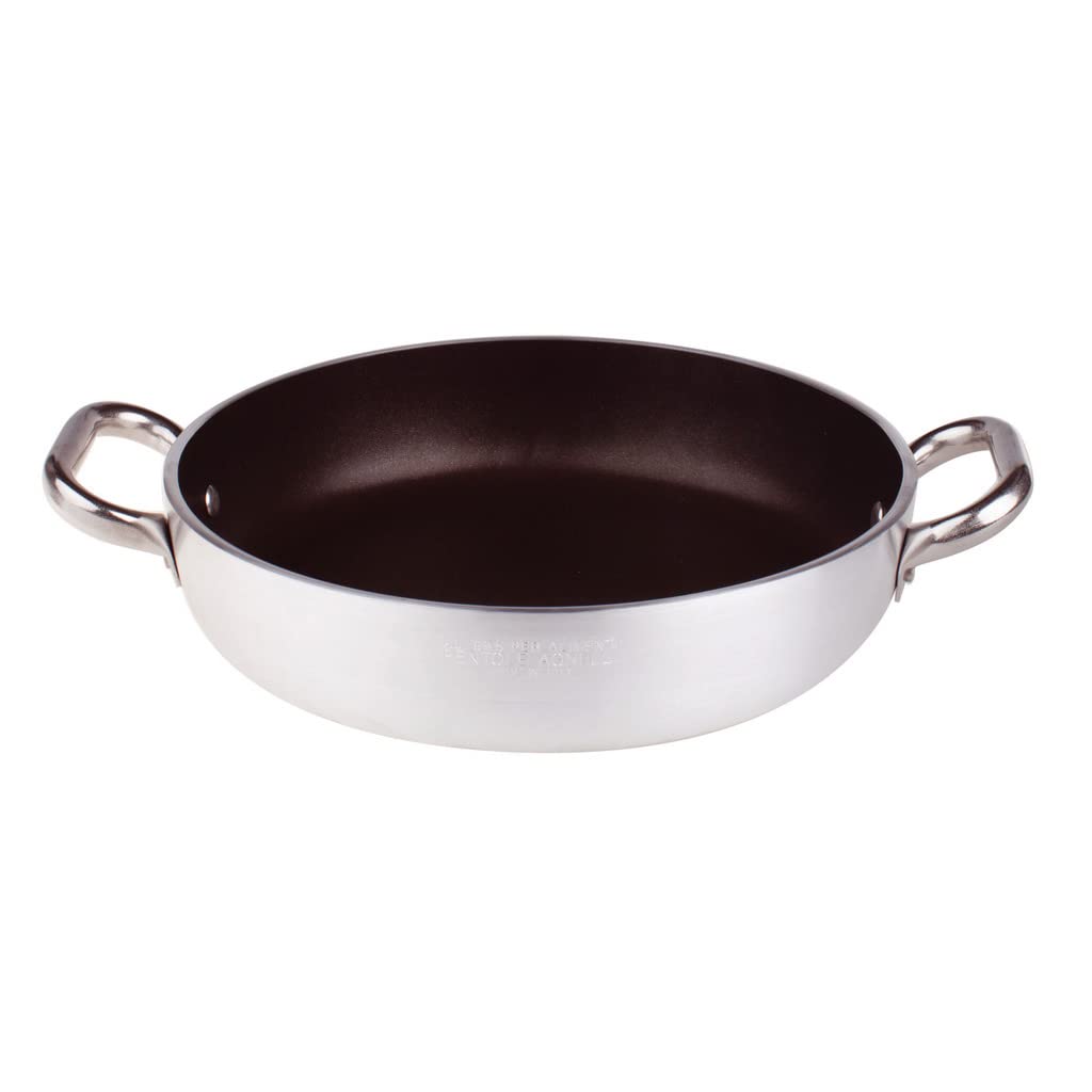 Pentole Agnelli ALSA2110S40 Pfanne mit Griffen, Aluminium, Silber, 40 cm, 40 cm
