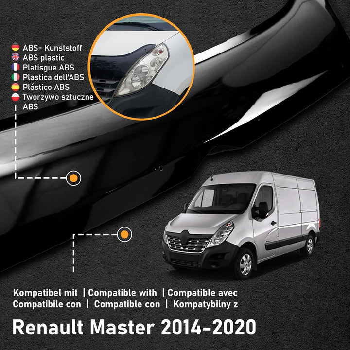CHROMEMASTER | Auto Zubehör; Steinschlagschutz; Motorhaubenabdeckung Kompatibel mit Renault Master 2