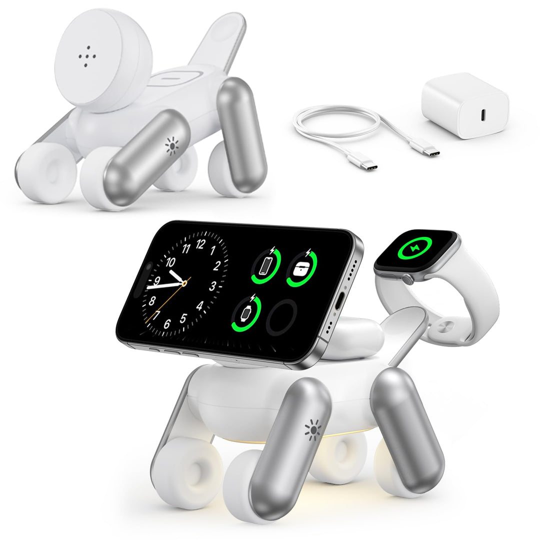 3 in 1 Ladestation für Apple Watch iPhone MagSafe für iPhone 17e Air 17 16 15 14 13 12 Series, für A