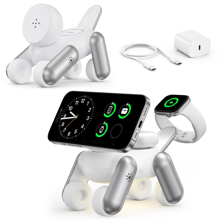 3 in 1 Ladestation für Apple Watch iPhone MagSafe für iPhone 17e Air 17 16 15 14 13 12 Series, für A