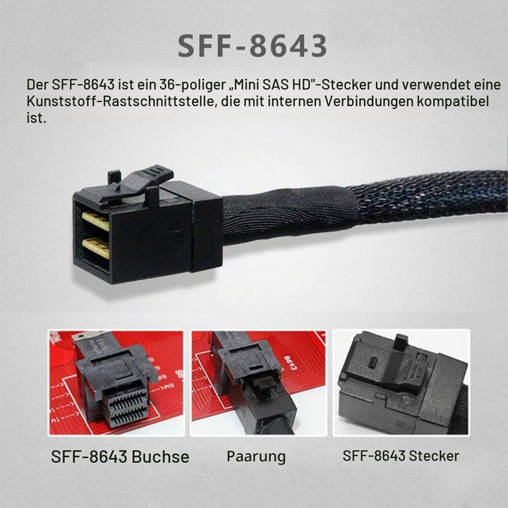 chenyang Mini SAS SFF-8654 38Pin Host auf SFF-8643 Target Data Server Disk Raid Kabel 50 cm SFF-8654