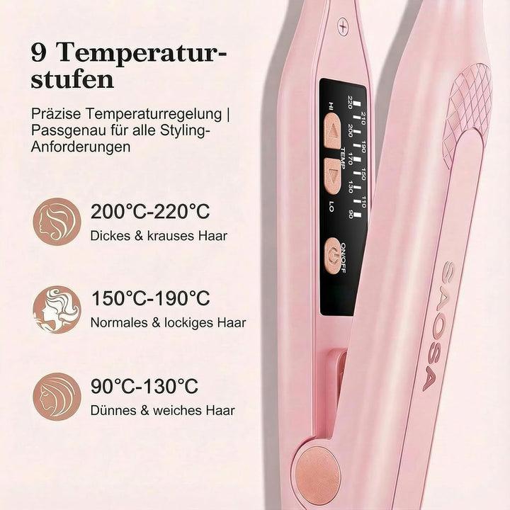 Mini Glätteisen, SAOSA Haarglätter und Lockenstab 2 in 1 Klein Glätteisen für kurzes Haar zum Locken